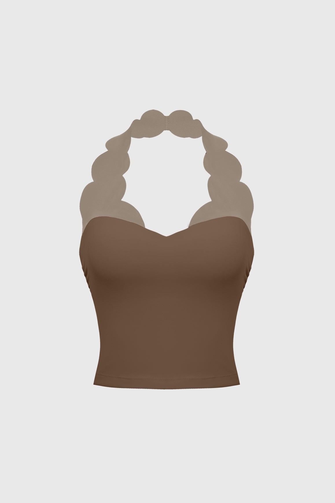 Riviera Scallop Contrast Halter Tank - WISKII - Crop Tops