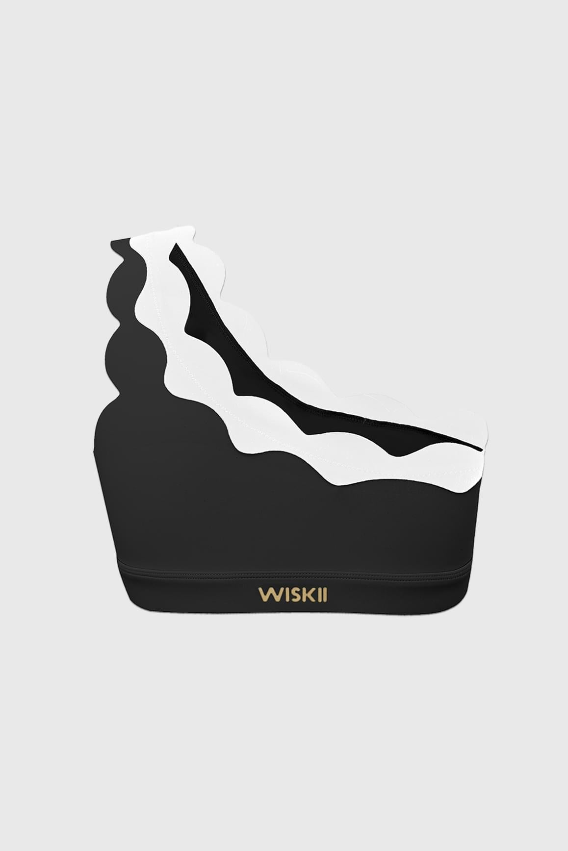 Riviera Scallop One-Shoulder Bra - WISKIIWS677blackivoryS