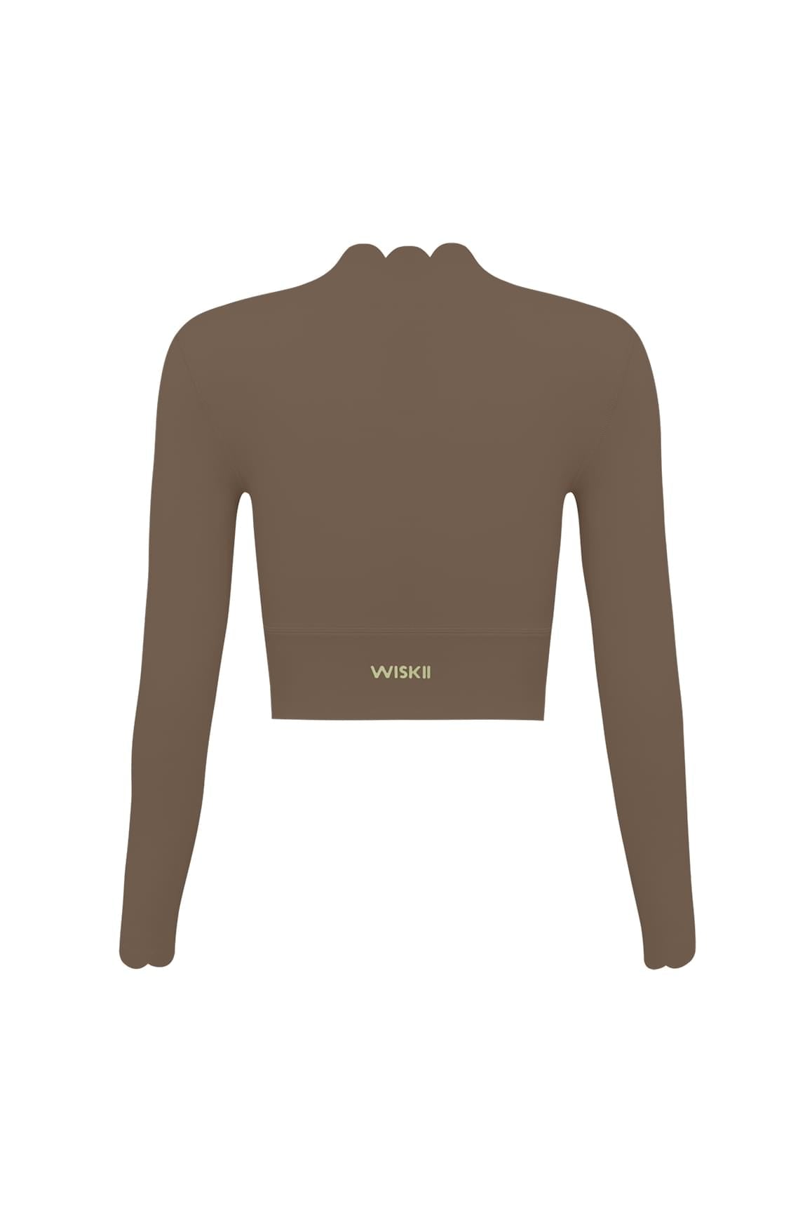 Scallop Cropped Long Sleeve Top - WISKII - Crop Tops