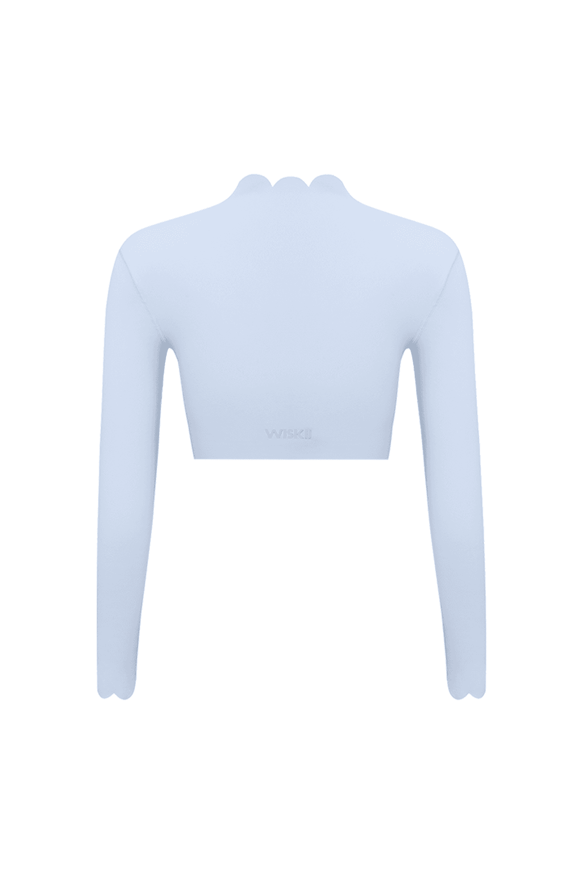 Scallop Cropped Long Sleeve Top - WISKII - Crop Tops