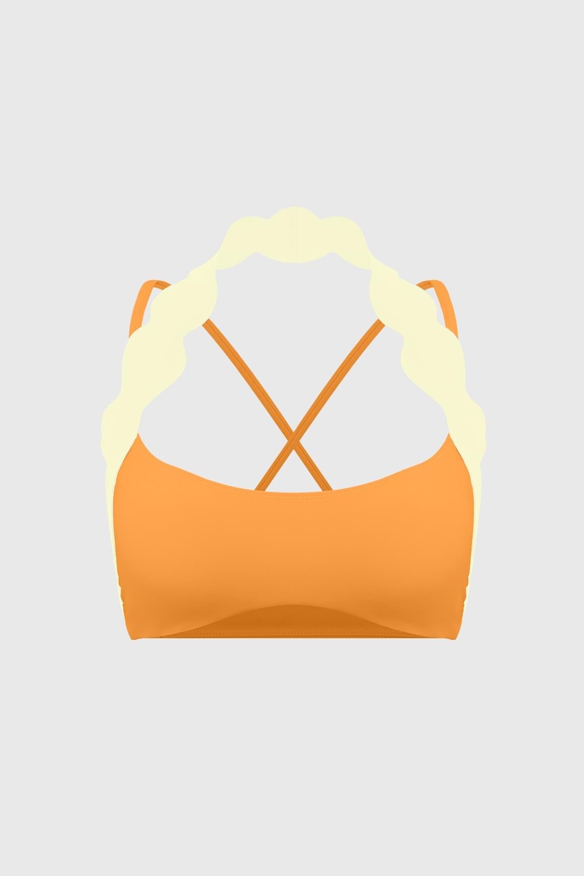 Scallop-Halter Contrast Bra - WISKIIWS681citruslimoncelloS