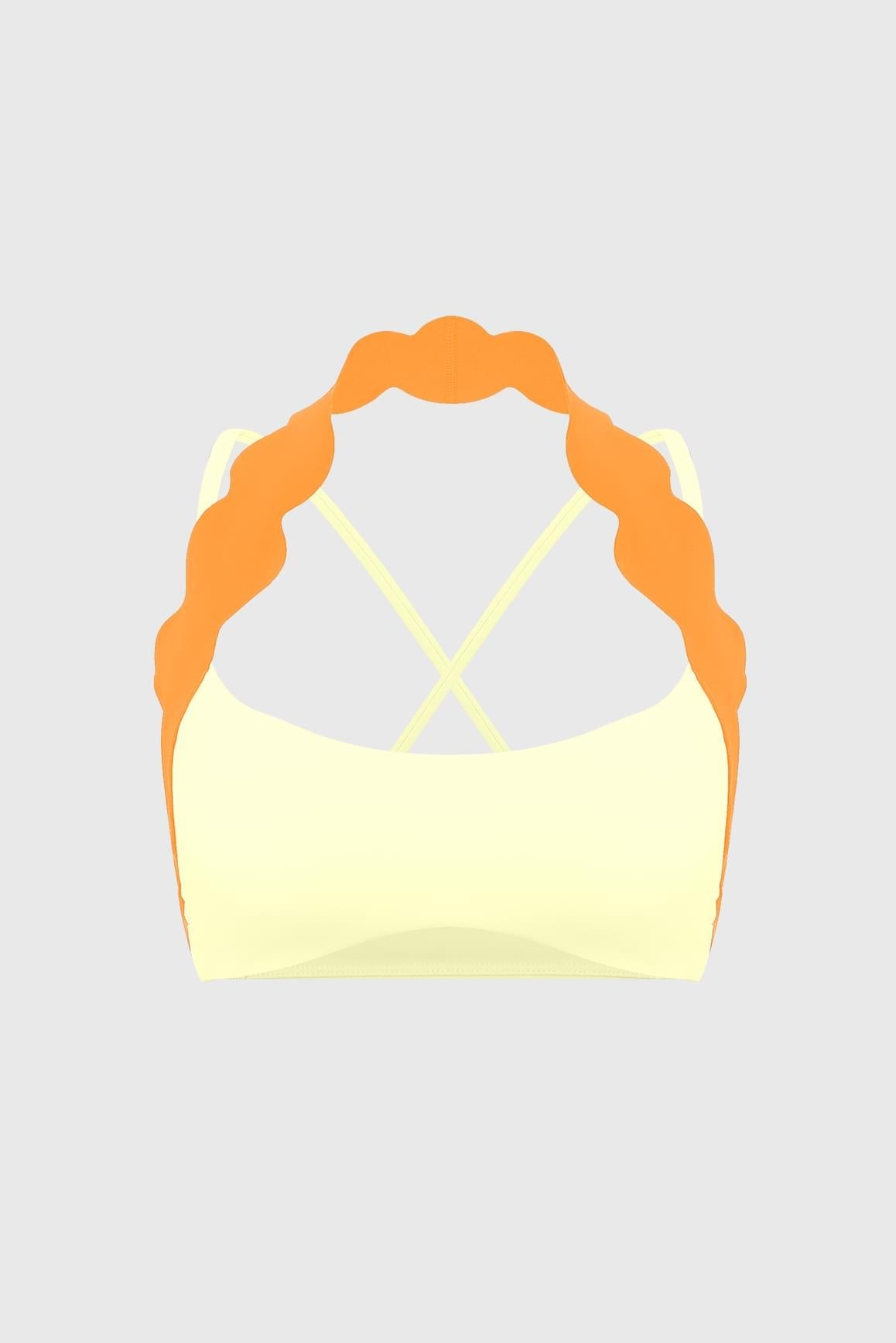Scallop-Halter Contrast Bra - WISKIIWS681limoncellocitrusS