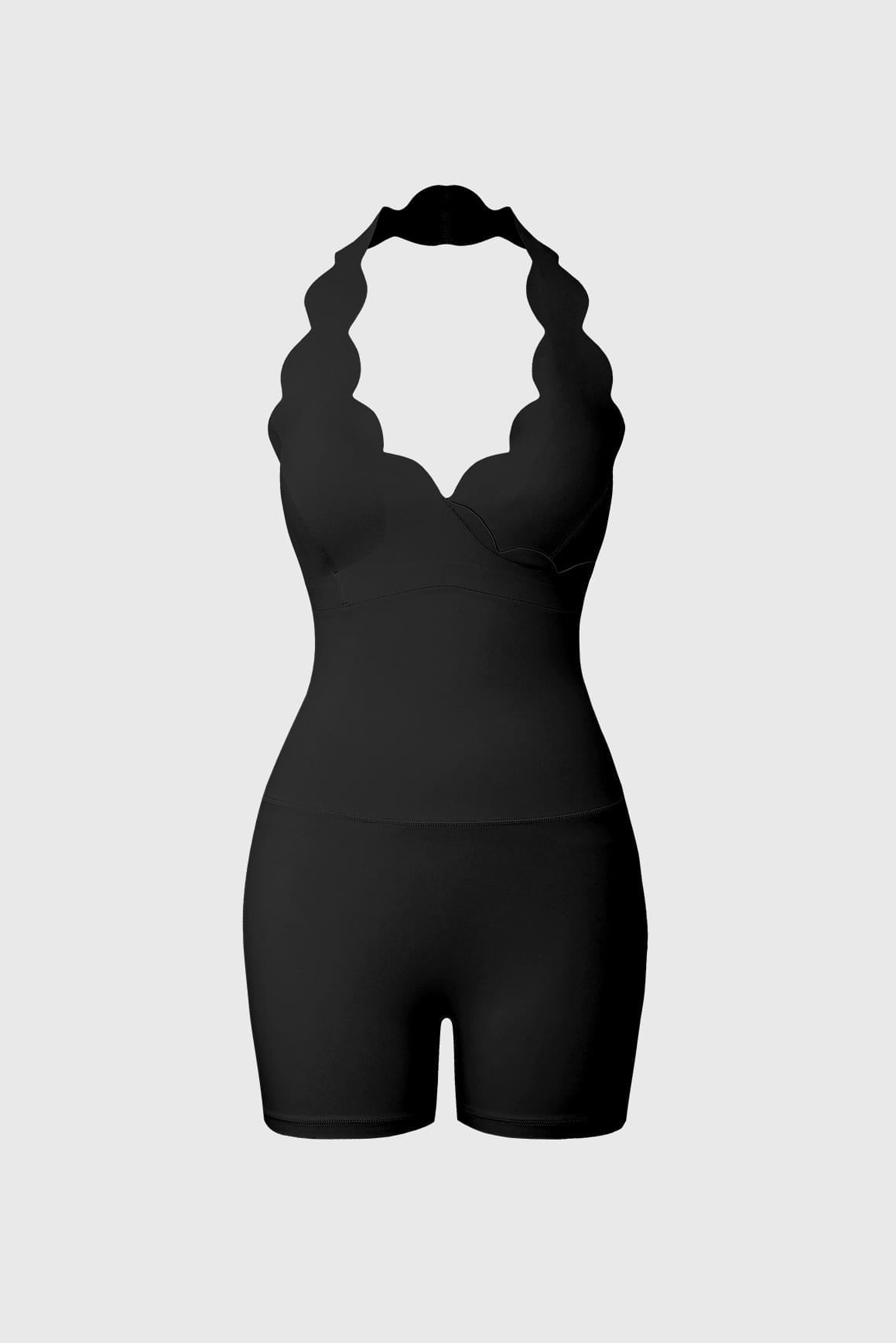 Scallop-Halter Hourglass Playsuit - WISKII -
