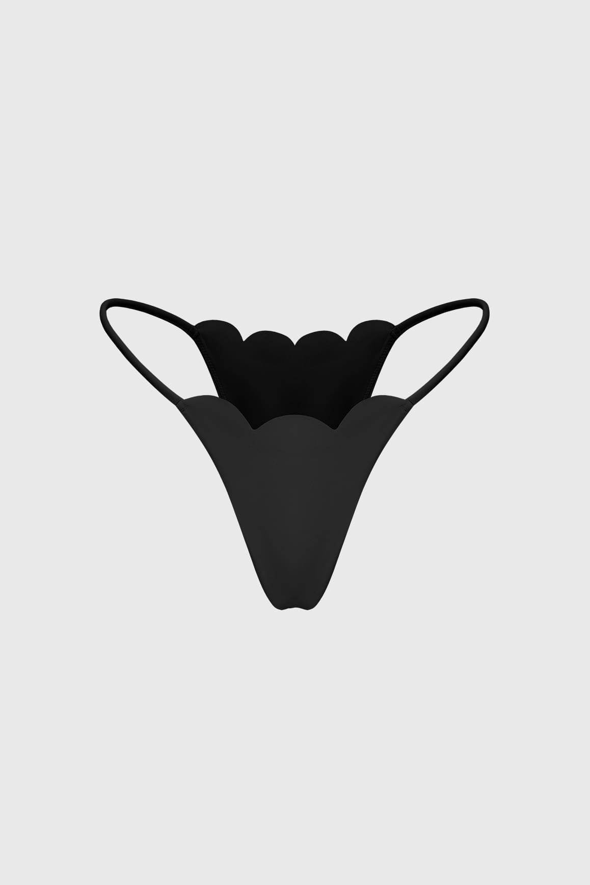 Scallop High-Leg Bikini Bottom - WISKIIWS693blackS
