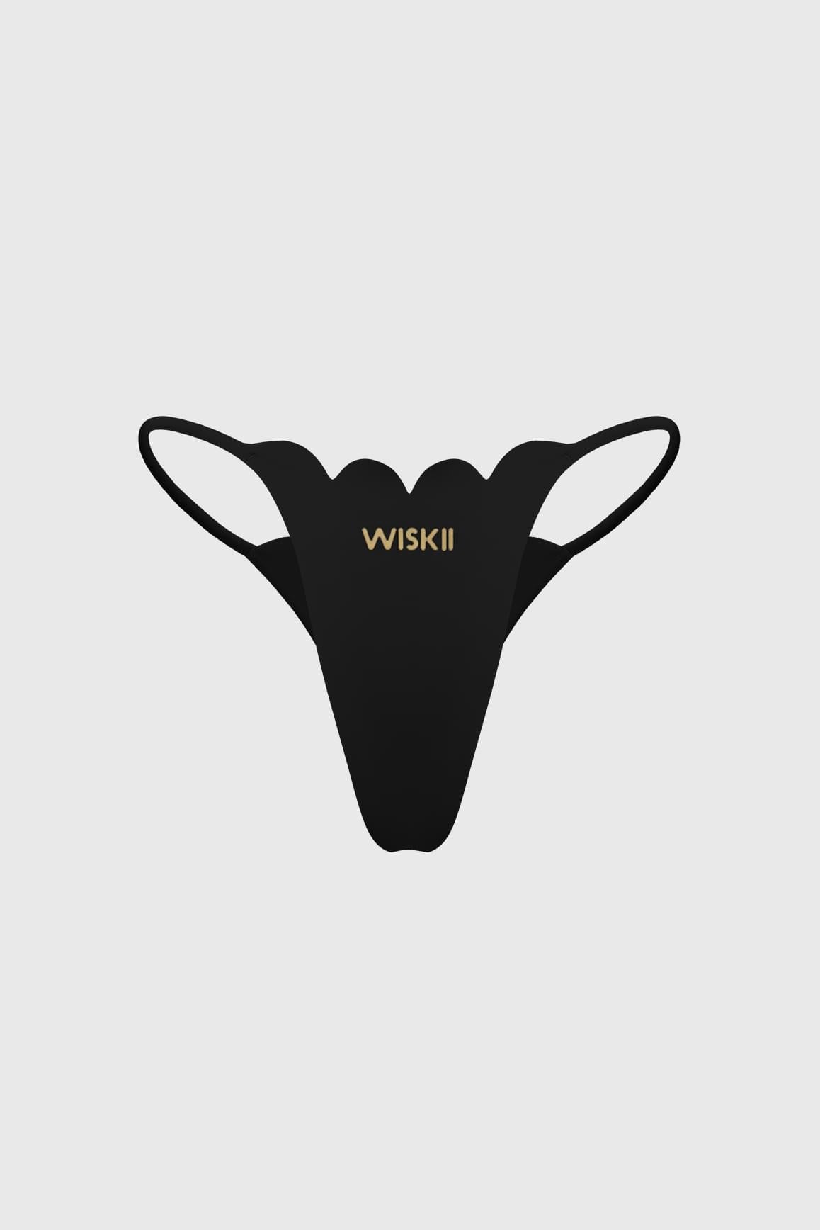 Scallop High-Leg Bikini Bottom - WISKIIWS693blackS