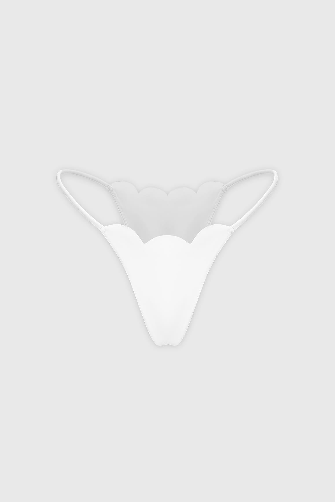 Scallop High-Leg Bikini Bottom - WISKIIWS693ivoryS