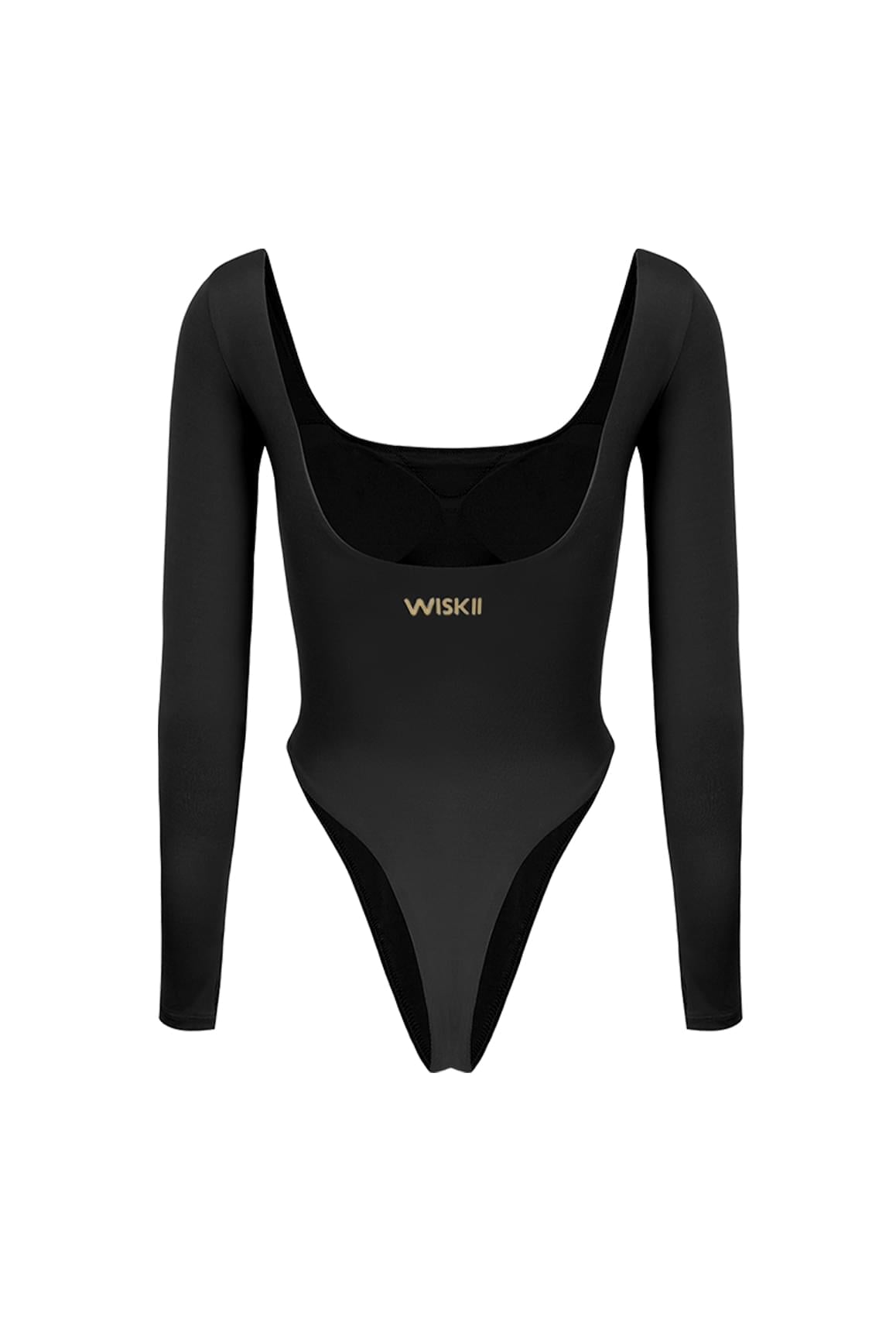 Scoop Neck Long Sleeve Bodysuit - WISKIIWS374blackS