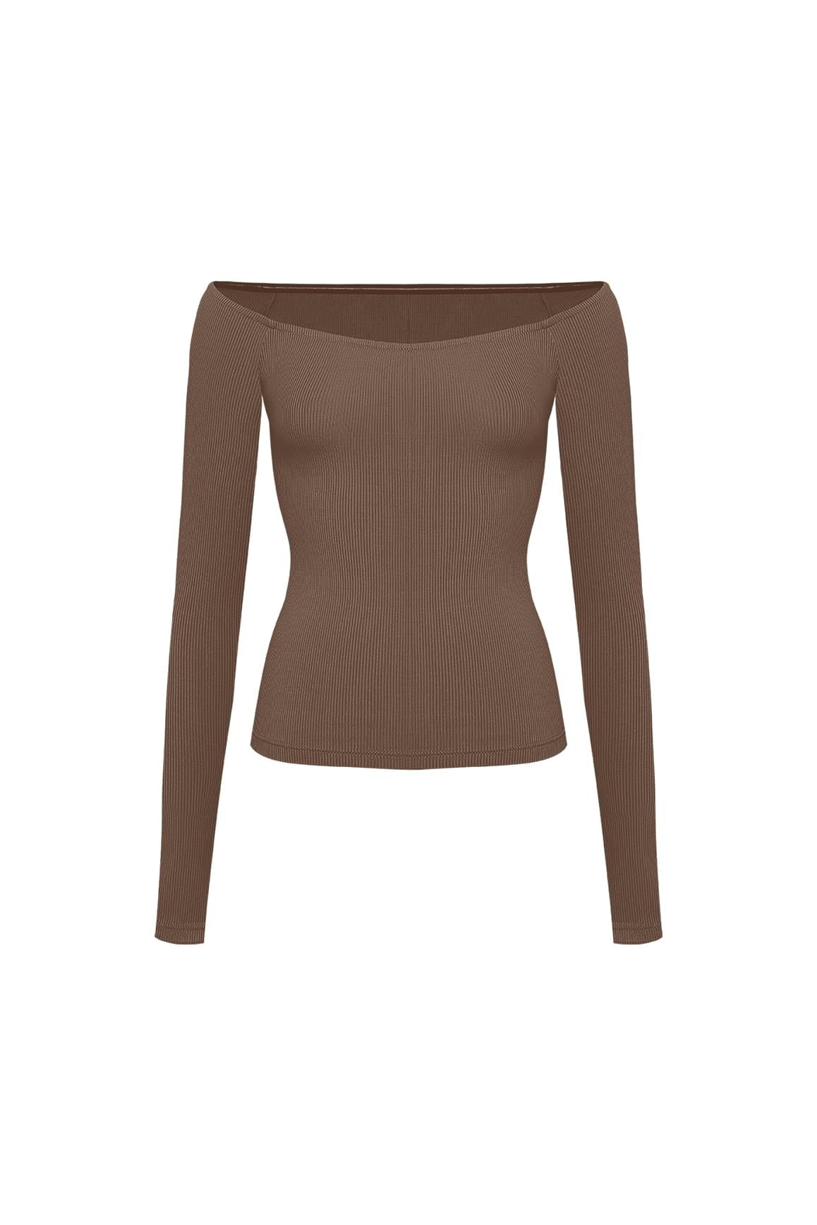 Sculpt Off-Shoulder Top - WISKIIWS628deserttruffleS