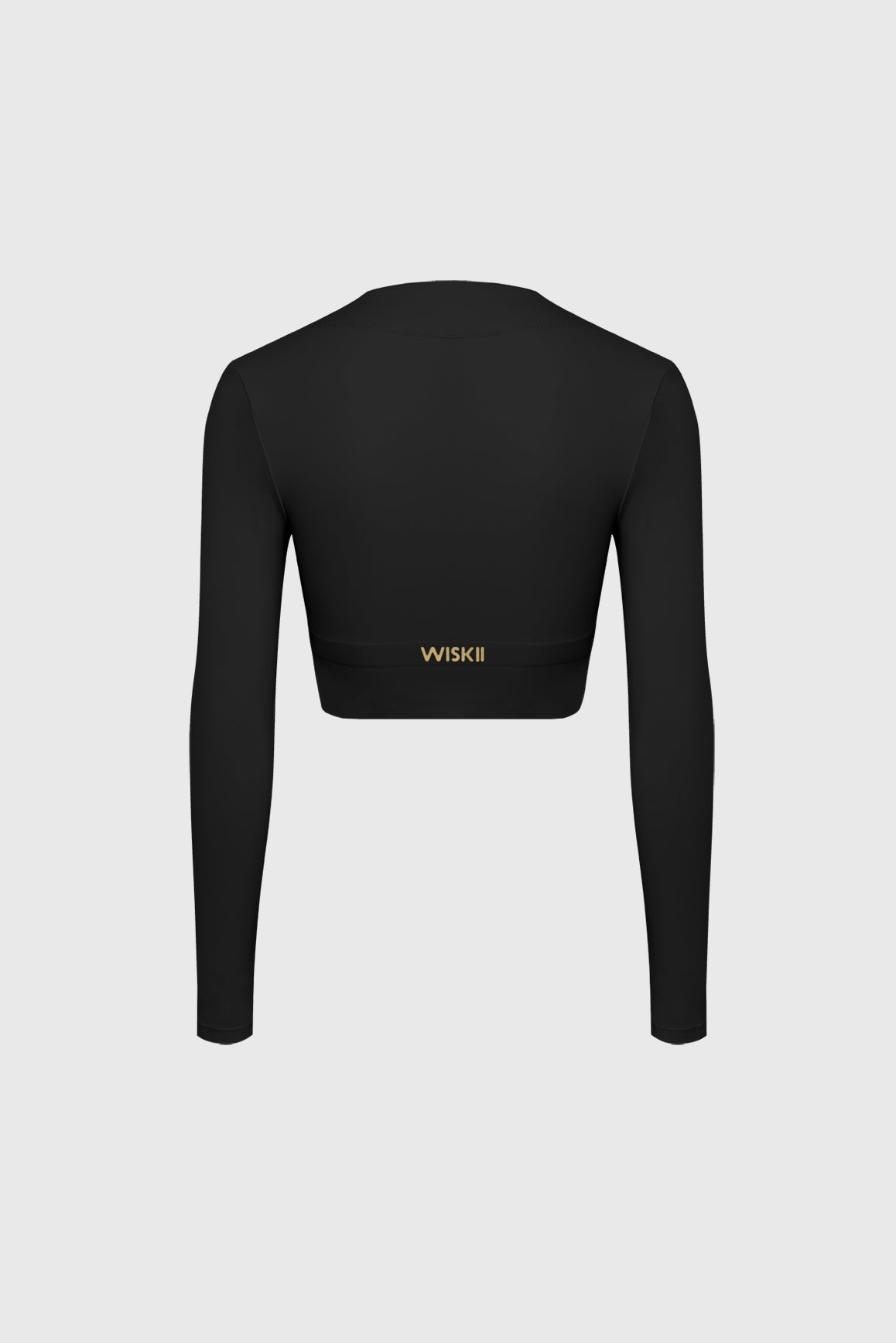 Split-Front Plunge Long Sleeve Crop Top - WISKII - Crop Tops