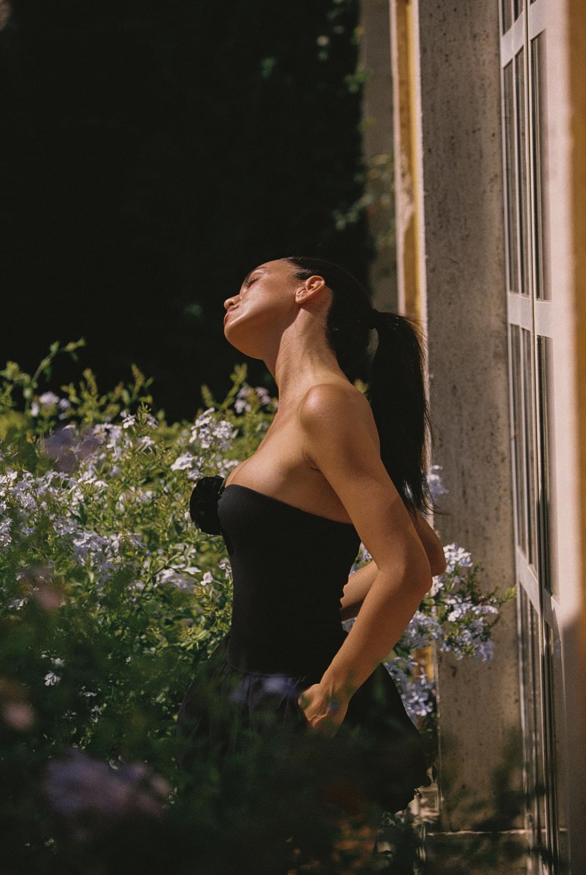 Strapless Floral Tank Top - WISKIIWS503blackS