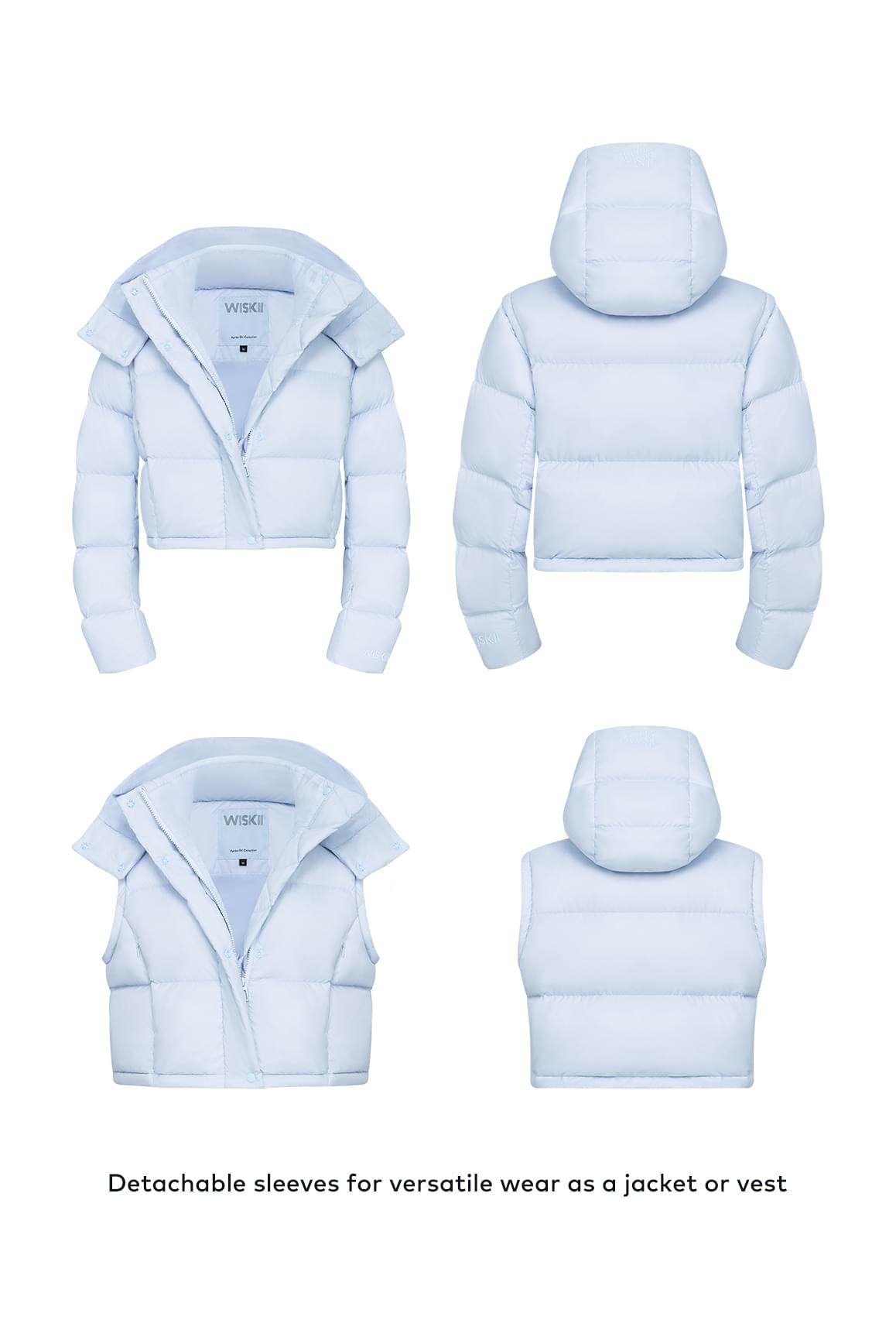 WISKII Cropped Convert Down Jacket - WISKII - Hoodies & Jackets