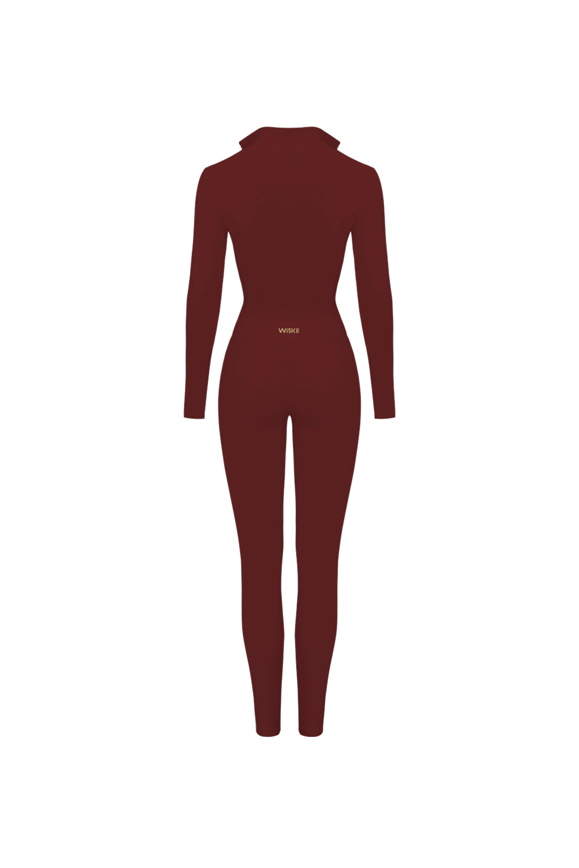 WISKII Solace Tailored Zip Catsuit in sleek design, showcasing fitted silhouette and zipper detail.