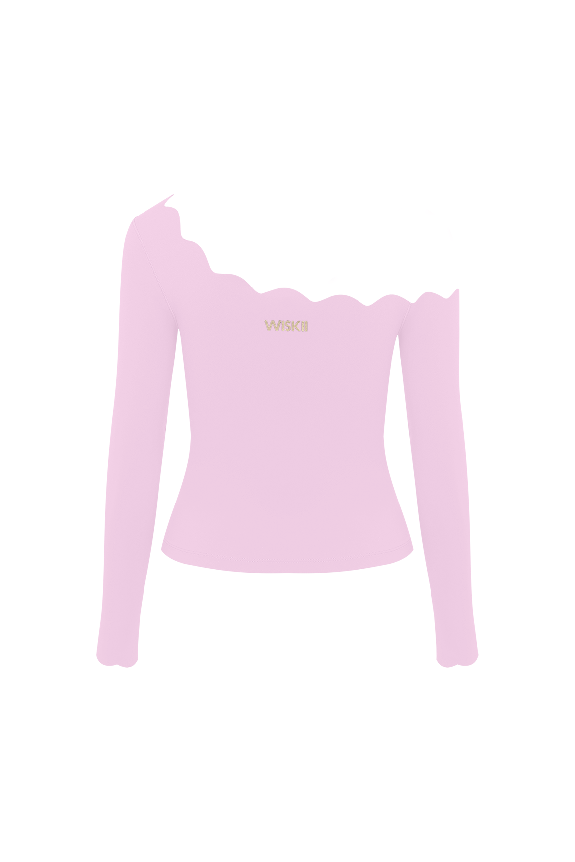 One-shoulder Scallop Long Sleeve Top | Sakura Zen | WISKII Active