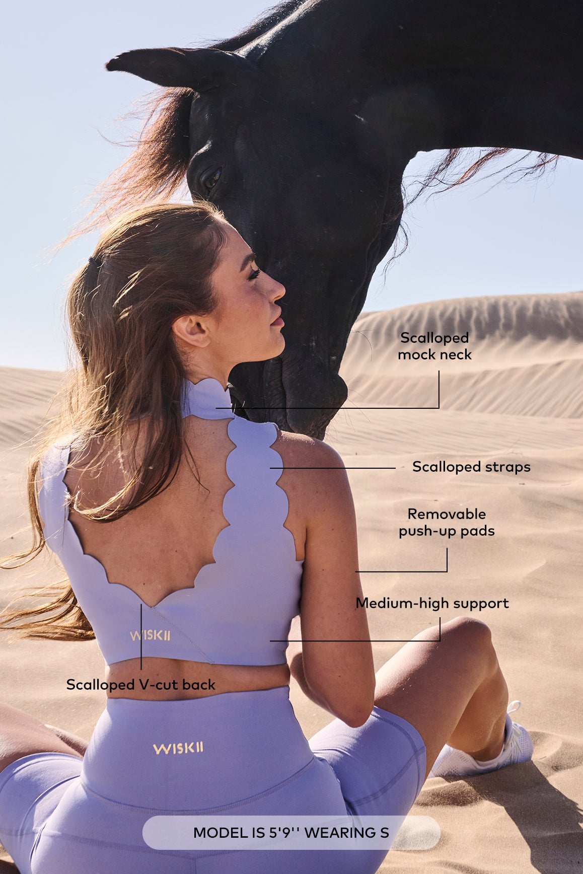 High Neck Scallop V-Back Bra