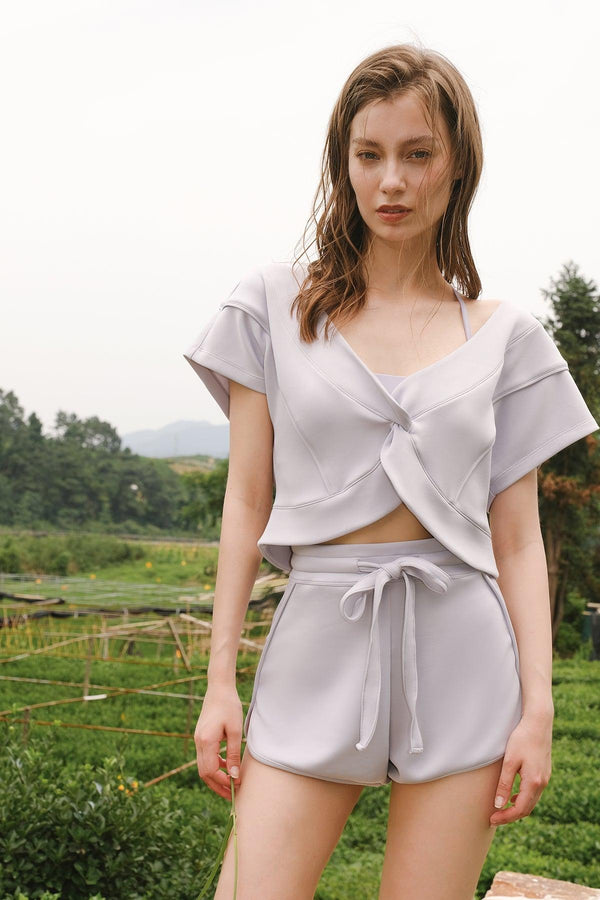 model wears a summer air set